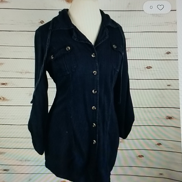 Cabi 340 blue denim button long jacket SZ Small - Picture 5 of 9